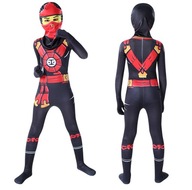 Kostým Ninja Black Red Ninjago, veľkosť 130-140 cm.