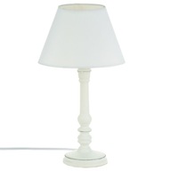 Drevená nočná lampa Leo, biela, 36 cm, glamour