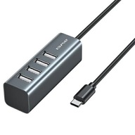 AWEI HUB CL-122T 4xUSB-A / USB-C čierny