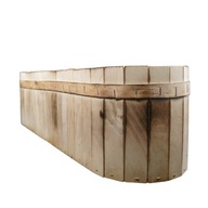 Drevený oválny balkónový box na kvety, 60 cm