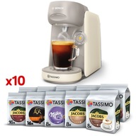 Kávovar Bosch Tassimo Finesse + 128 kávových kapsúl, krém