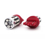 W21/5W červená krátka LED žiarovka 7443 12-24V KAN