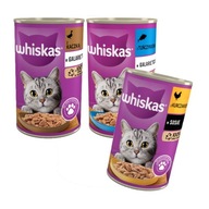 WHISKAS VLHKÉ KRMIVO PRE DOSPELÉ MAČKY 3 PRÍCHUTI 48x400g