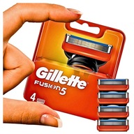 4 X VLOŽKY GILLETTE FUSION 5 FUSION5 VLOŽKY ČEPELE ČEPELE ORIGINÁL GILETTE GILLETE