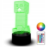 Soška LED Night Light RGB 3D gravírovanie pre Minecraft Creeper Player