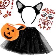 KITT OUTFIT MAČKA UŠI MAČKA TUTU SET HALLOWEEN PUMPKIN