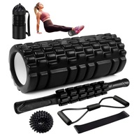 FASCIA MASÁŽNY VALEC PRE FITNESS CVIČENIE VEĽKÝ EVA VALEC 33 CM 6 V 1 SADA