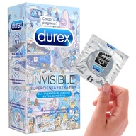 DUREX INVISIBLE kondómy Thinner Fitted Moisturized Classic 10 ks.