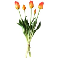 Žlté a červené TULIPSY 40 cm, 5 ks gumy, ako živé