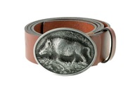 Kožený opasok BÓR HUNTER ELEGANCE - Boar Silver-120