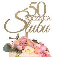 Poťah na tortu k 50. výročiu svadby Golden Wedding Anniversary zlaté plexi zrkadlo