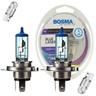 BOSMA H4 HALOGÉNOVÉ ŽIAROVKY MODRÝ LASER 4300K ​​​​LED EFEKT XENÓNOVÝ VZHĽAD + W5W