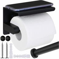 Loft držiak na toaletný papier s policou Black WC