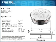 Lítiová batéria RENATA CR2477 3V 950mAh