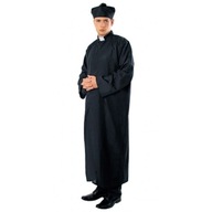 VEĽKOSŤ VÝBAVU KŇAZ KLERICAL BISHOP. UNIVERZÁLNA HALLOWEENSKÁ GUĽA S-XL