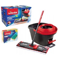 Vileda Ultramax Turbo XL vedro a plochý mop 42 cm GLITZI špongia zdarma