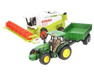 Traktor Bruder John D 02108 a kombajn Claas 02120