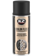 K2 COLOR FLEX GUMA SPREJOVACÍ NÁTER NA LAKOVANIE RÁFKOV, NÁRAZNÍKOV, ČIERNA