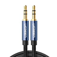 Odolný kábel, opletený audio kábel AUX, 3,5 mm minijack, 1,5 m, modrý