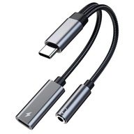 USB-C Jack 3,5 mm audio adaptér nabíjanie 60 W PD pre Apple iPhone 15 / Pro