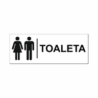 Cedulka na dvere TOILET biela 20x7,5 cm