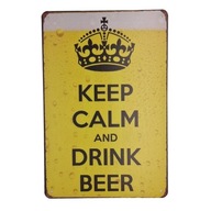 Vintage dekoratívna tabuľka na pivo Keep Calm