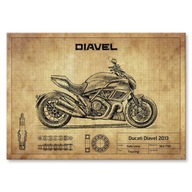 Darčekový kovový plagát Ducati Diavel 2013 L