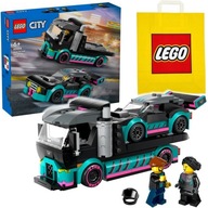 LEGO CITY 60406 NÁKLADNÉ VOZIDLO, ŤAHÁK A ZÁVODNÉ AUTO + DARČEKOVÁ TAŠKA