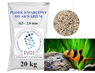 štrkopieskový substrát do akvária, suchý, oplachovaný, 0,5-2,0 mm, certifikát PZH, 20kg