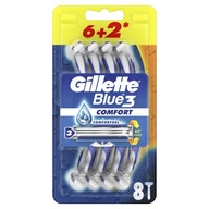 Gillette Blue3 Comfort Jednorazový holiaci strojček pre mužov, 6+2 ks