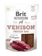 BRIT JERKY Zverina 200g proteínová tyčinka srnčie