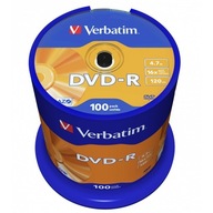 Verbatim DVD-R | 4,7 GB | x16 | tortová krabička 100ks | má