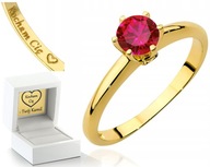 ZLATÝ PRSTEŇ RUBY DIAMANT 585 GRAVÍRNY