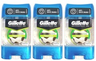 3x GILLETTE POWER RUSH Antiperspirant Gel Gel Stick 3x 70ml tyčinka