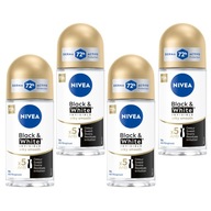 NIVEA Black&White Invisible Silky Smooth antiperspirant roll-on 4 x 50 ml