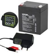 VIPOW AGM VRLA batéria 12V 4,0Ah + NABÍJAČKA