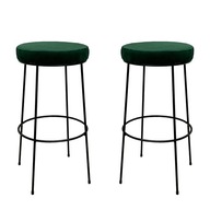 2x Nízka barová stolička 66cm zelená loft 1P