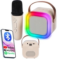 PRENOSNÝ BLUETOOTH REPRODUKTOR KARAOKE RGB MIKROFÓN USB SD MINI KONEKTOR