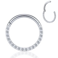 PIERCING Klikacie náušnice Titanium Hoop ZIRCONIA Daith Septum 1.2/12