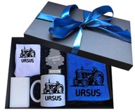Narodeninová darčeková súprava traktora URSUS pre Farmára - krabica s hrnčekom