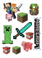 MINECRAFT potlač jedlého cukru na fondáne VEĽKÝ tortový tort A4 8