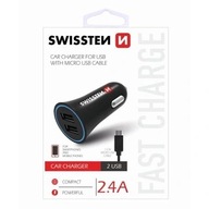 SWISSTEN 2,4A 2XUSB MIKRO AUTONABÍJAČKA