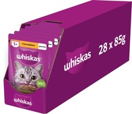 WHISKAS mokré krmivo pre mačky s kuracím mäsom v želé, vrecúška 28x85 g