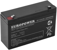 BATÉRIA AGM VRLA EUROPOWER EP 6V 12Ah EP12-6 EP12 OVLÁDANIE POPLACHU