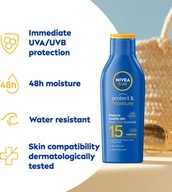 NIVEA SUN Ochrana a starostlivosť Opaľovacie mlieko SPF 15+ 200 ml