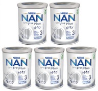 5x NAN 3 Optipro Plus upravené mlieko 800g