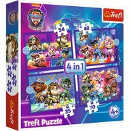 PUZZLE 4V1 PUZZLE PAW PATROL Tlapkový pes HRDINOVIA DO ZÁCHRANY 4+ KOCIKY