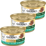 Gourmet CAT Gold Pâté Mokré krmivo s králikom v paštétovom balení. 12 x 85 g