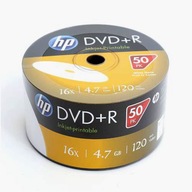 Značkové disky HP DVD+R 4,7 GB 16x potlačiteľné 100 ks