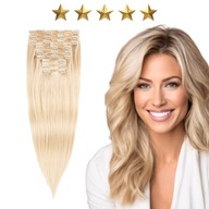 Clip-in nadstavce pre bezšvové prírodné vlasy 50 cm 180g #60 svetlé blond